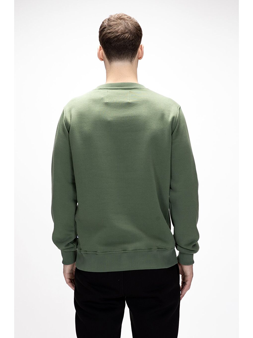 Yeşil Adventure Soluk Yeşi̇l Crewneck Erkek Baskılı Sweatshirt-2