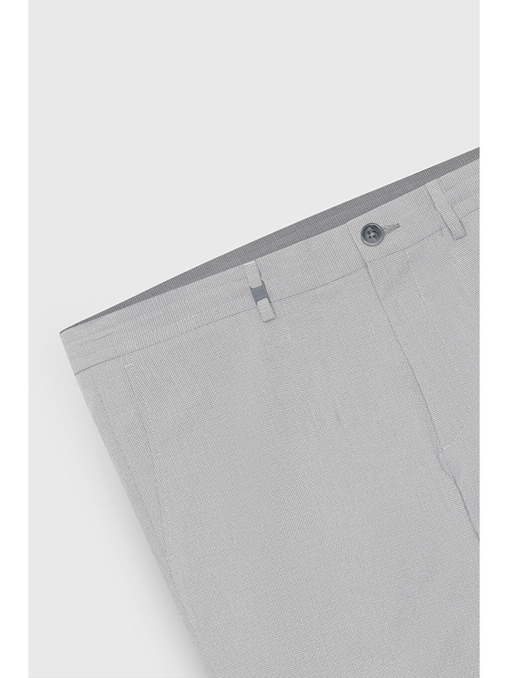 Erkek Gri Pamuklu Slim Fit Dar Kesim Beli Bağlamalı Yan Cep Armürlü Esnek Pantolon-9