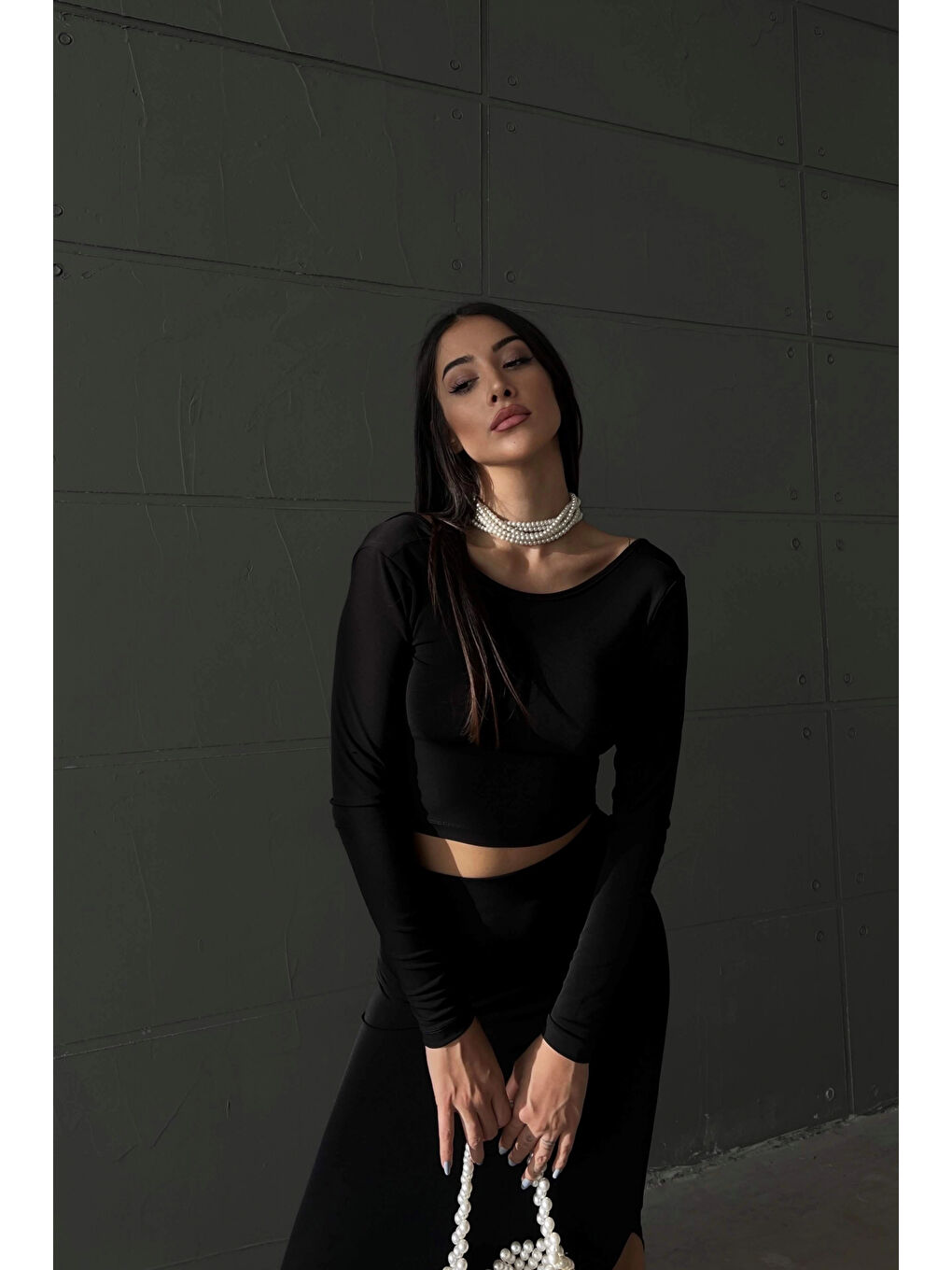 Kadın Siyah Uzun Kol Sandy Takım 1026-221324-3