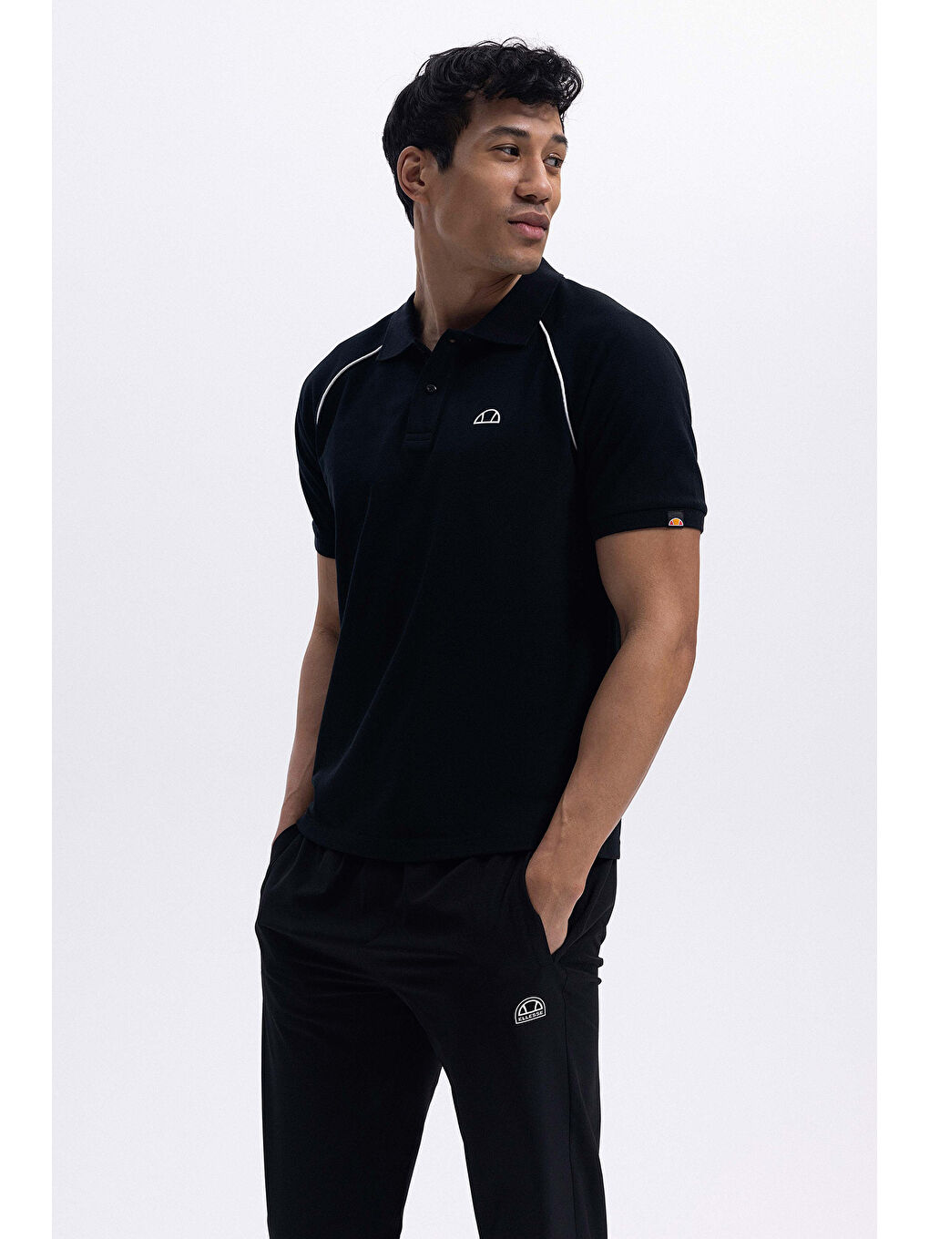Siyah Pamuklu Regular Fit Logolu Polo Yaka T Shirt EM407-BK-2