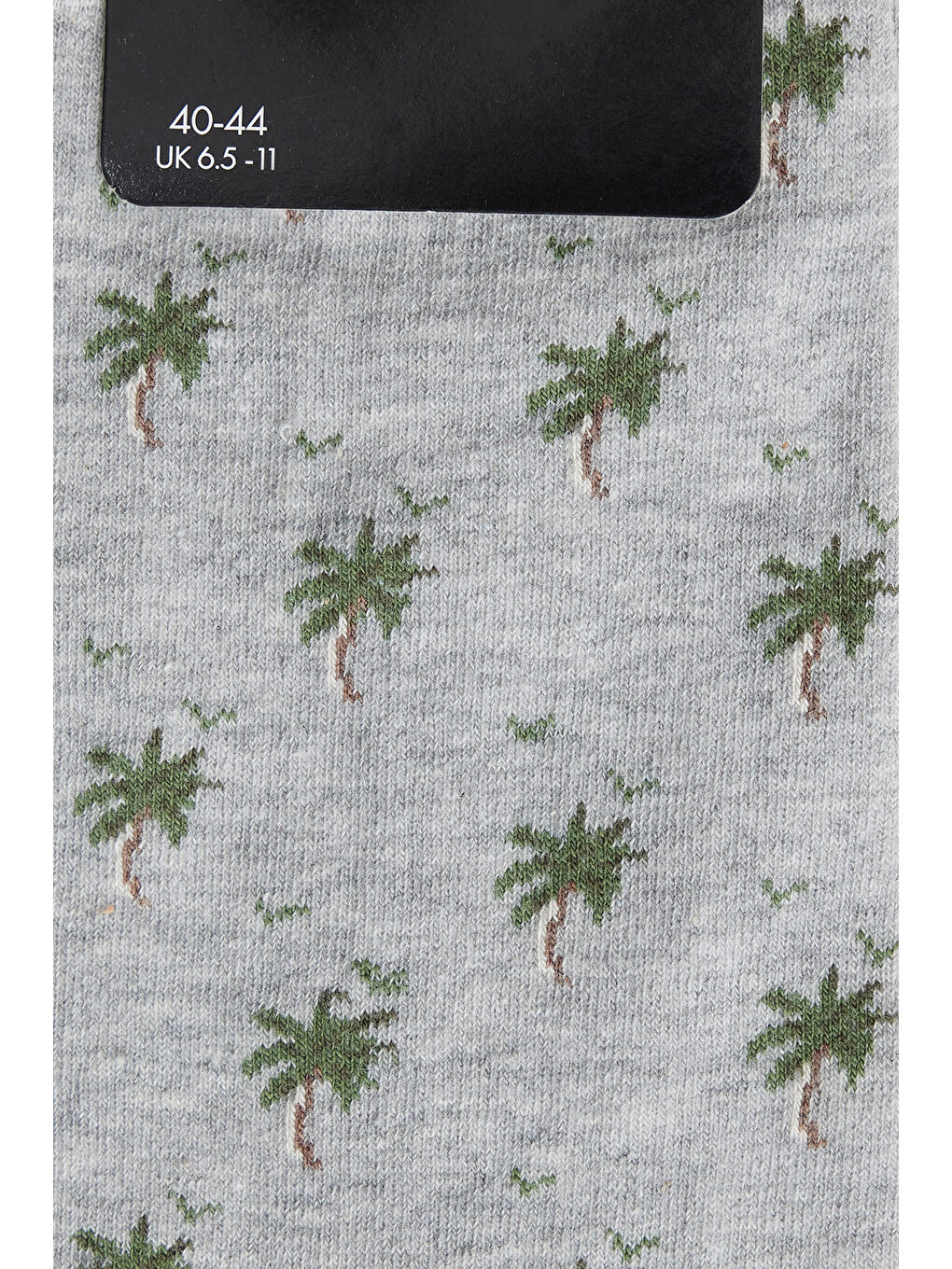 Erkek Gri-Yeşil Desenli Pamuklu Casual Çorap-1