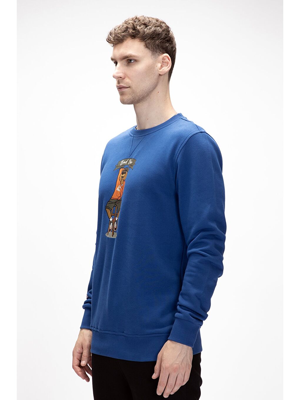 Acme Parlament Mavisi Erkek Baskılı Sweatshirt-1