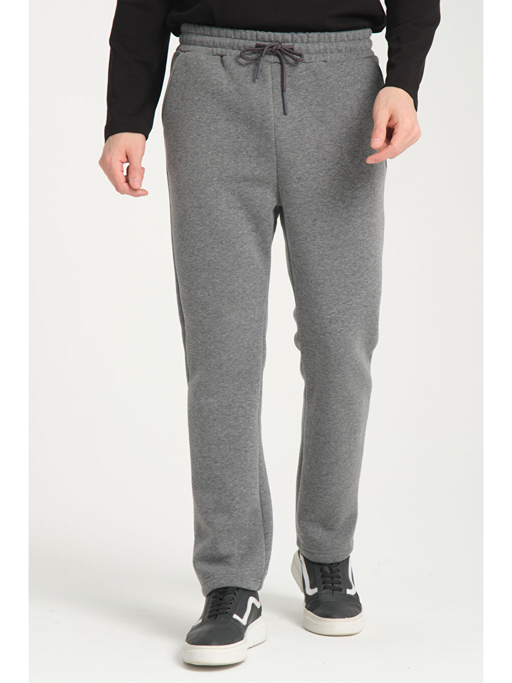 Antrasit Beli Lastikli Erkek Eşofman Altı 0022