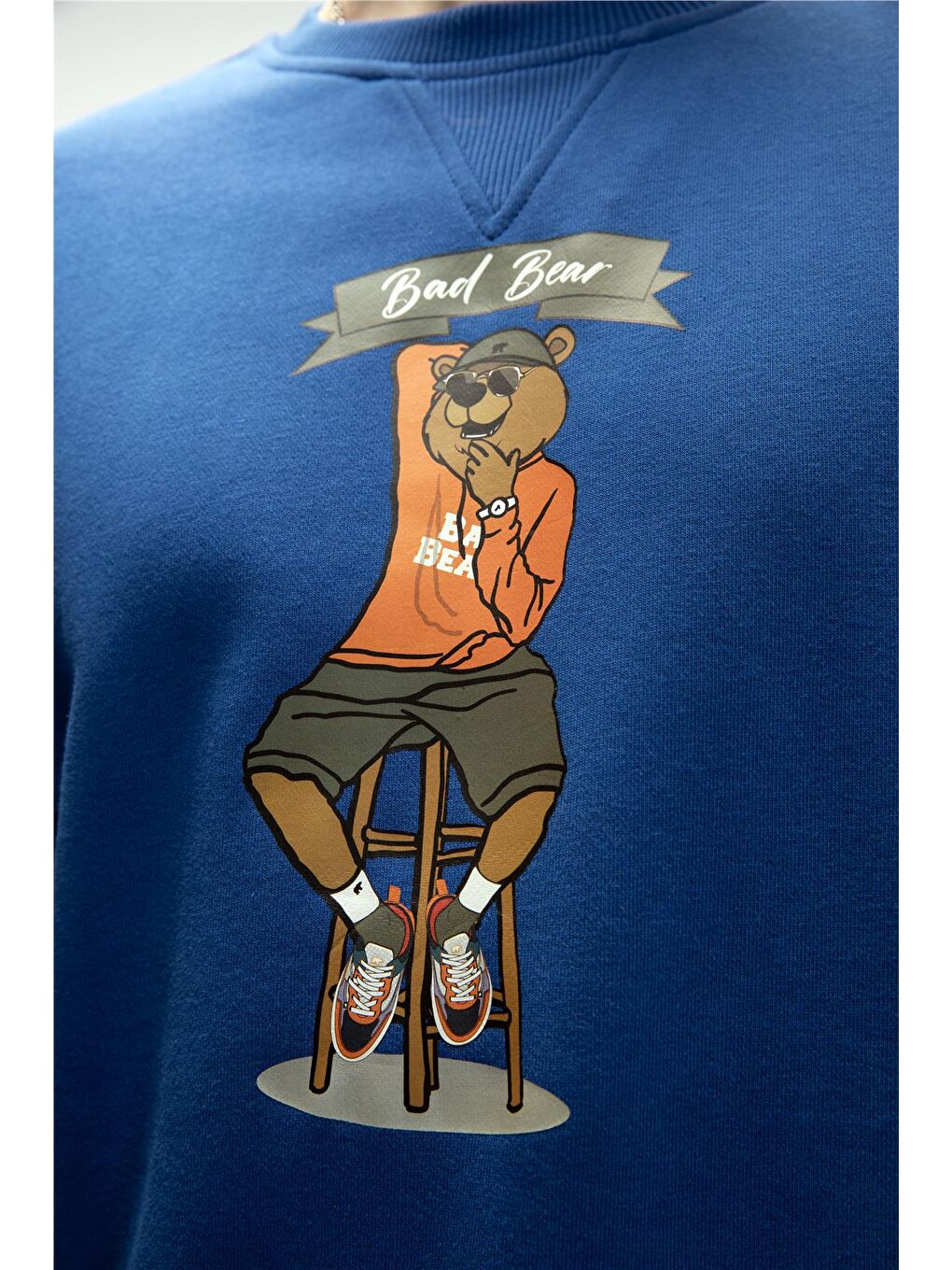 Acme Parlament Mavisi Erkek Baskılı Sweatshirt-4