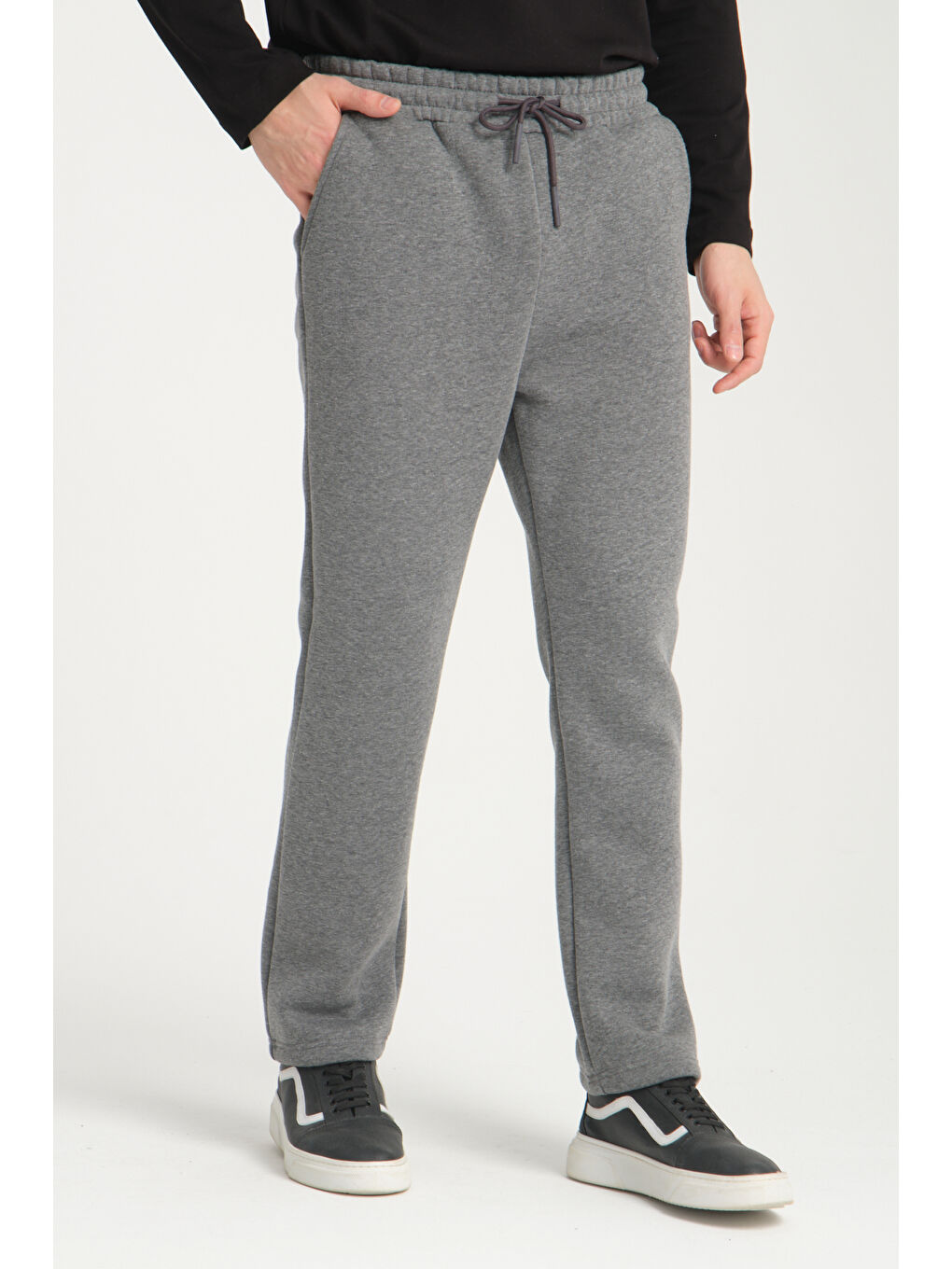 Antrasit Beli Lastikli Erkek Eşofman Altı 0022-4