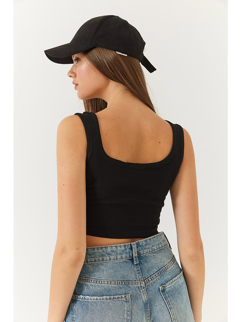 Mavi Kadın Askılı Fitilli Kaşkorse Bluz-5