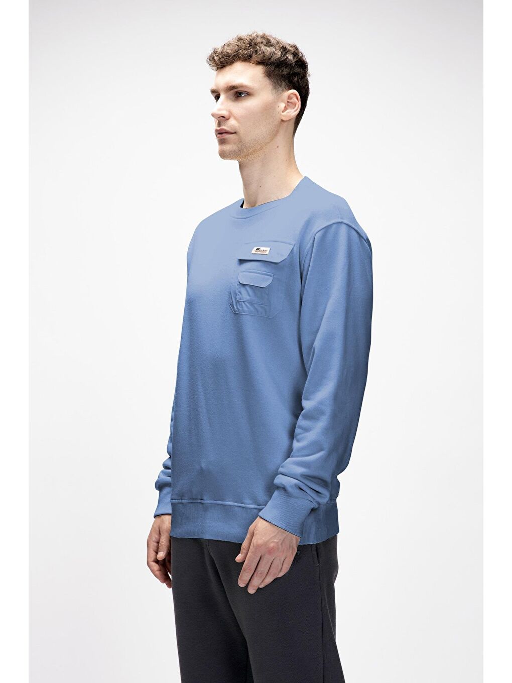 Rise Element Mavi Crewneck Erkek Sweatshirt-1