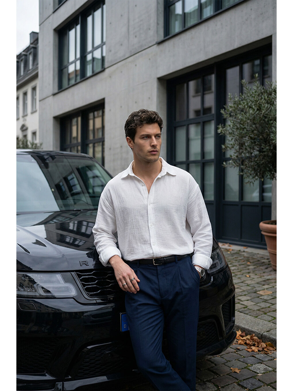 Beyaz Yurin Erkek Premium Müslin %100 Pamuk Oversize Uzun Kollu Gömlek-1