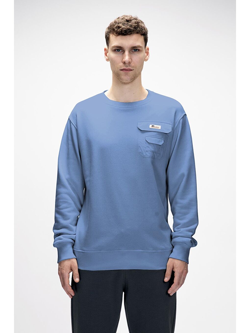 Rise Element Mavi Crewneck Erkek Sweatshirt-2