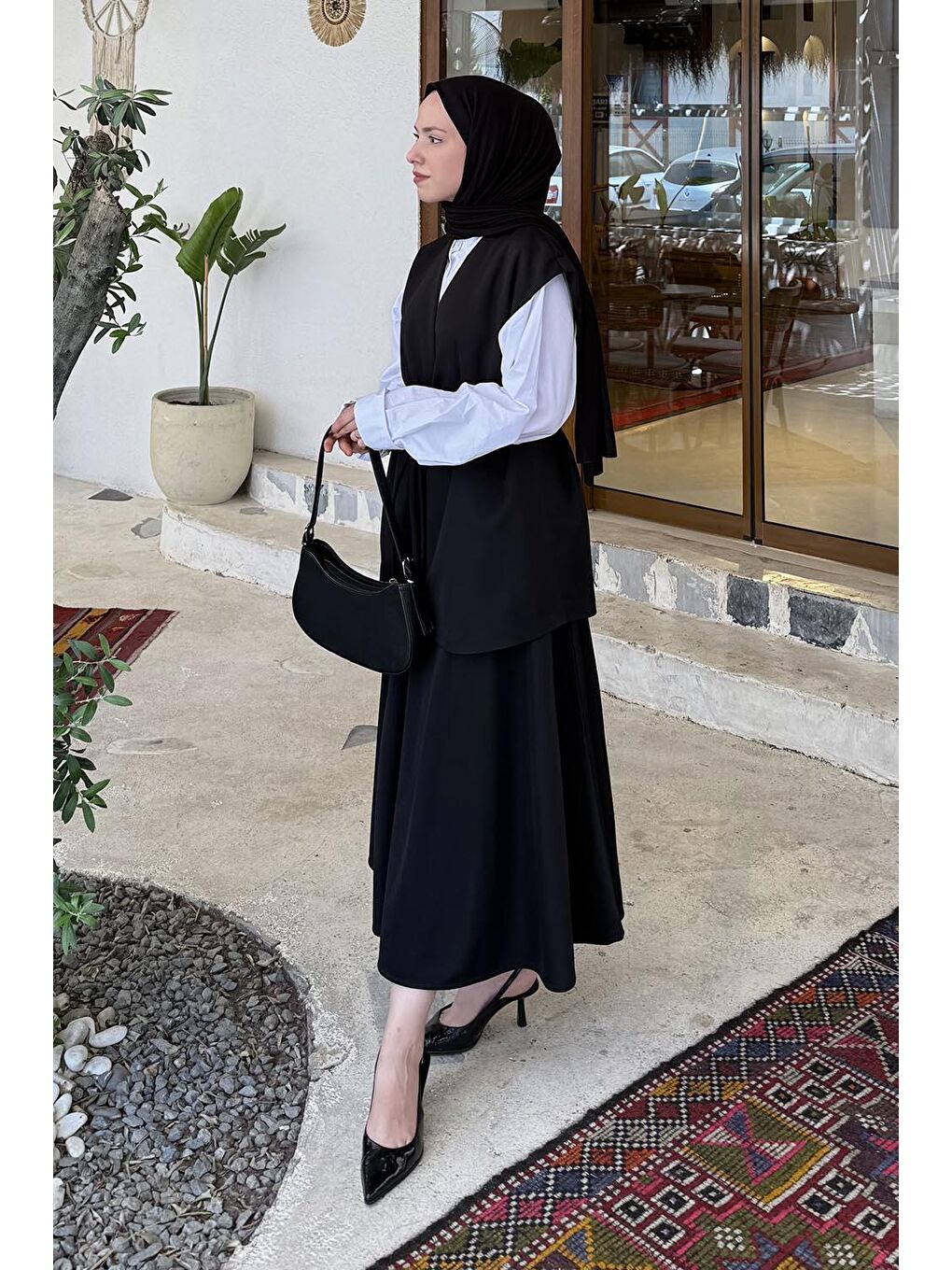 Yelek-Etek İkili Tesettür Takım Siyah-1