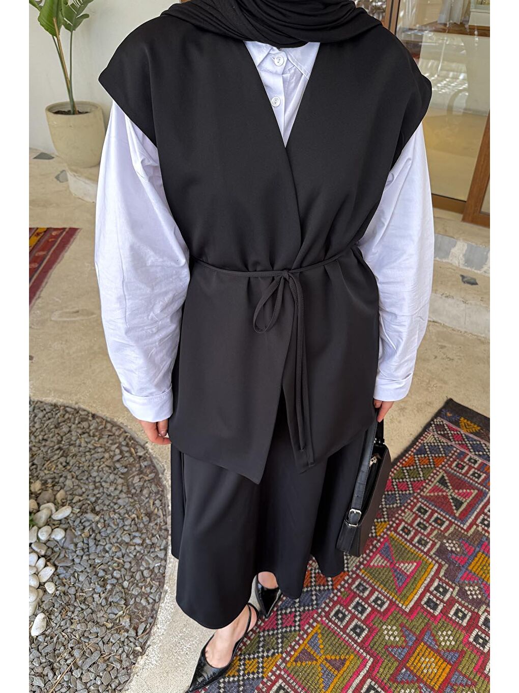 Yelek-Etek İkili Tesettür Takım Siyah-2