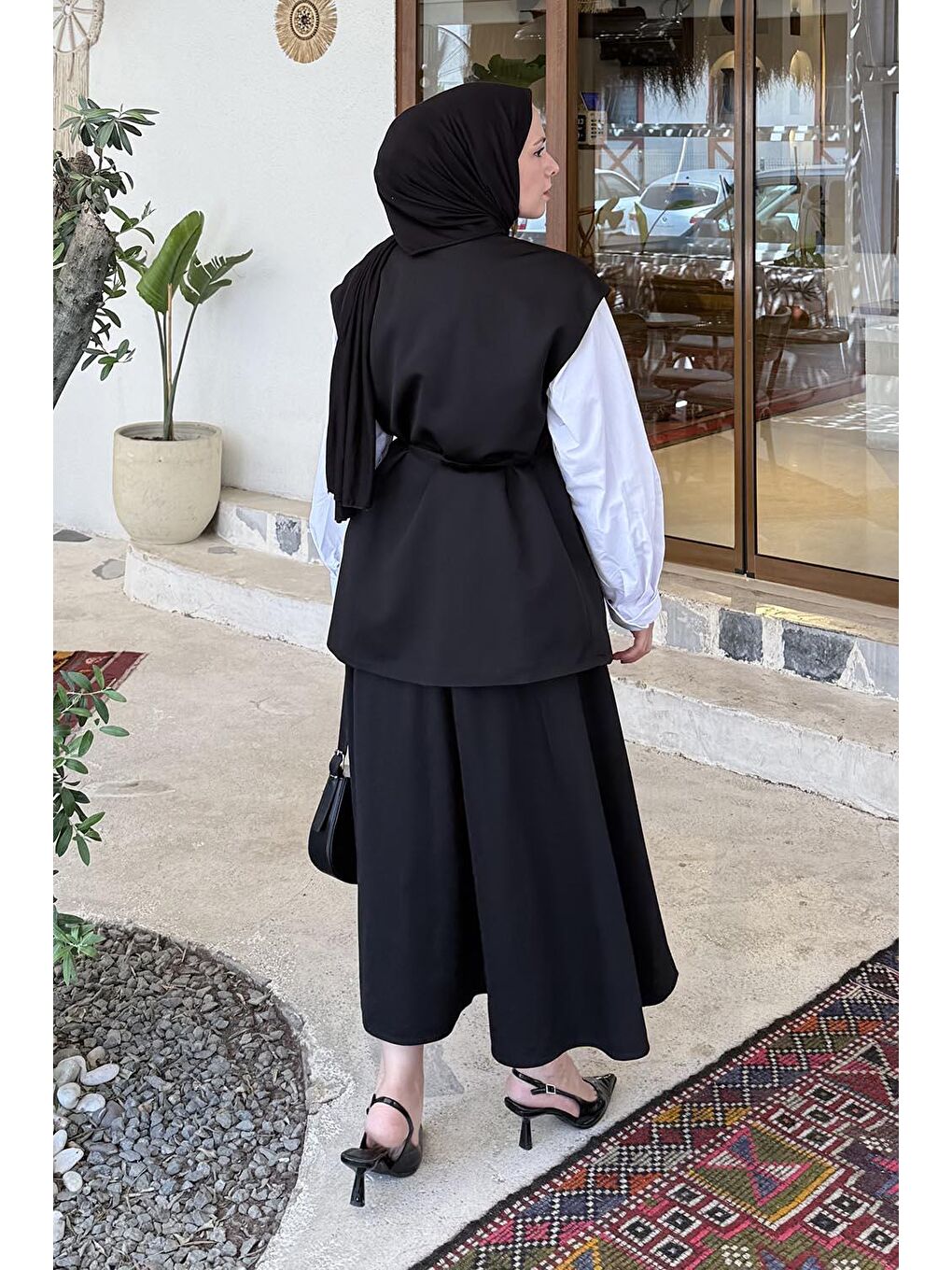 Yelek-Etek İkili Tesettür Takım Siyah-3