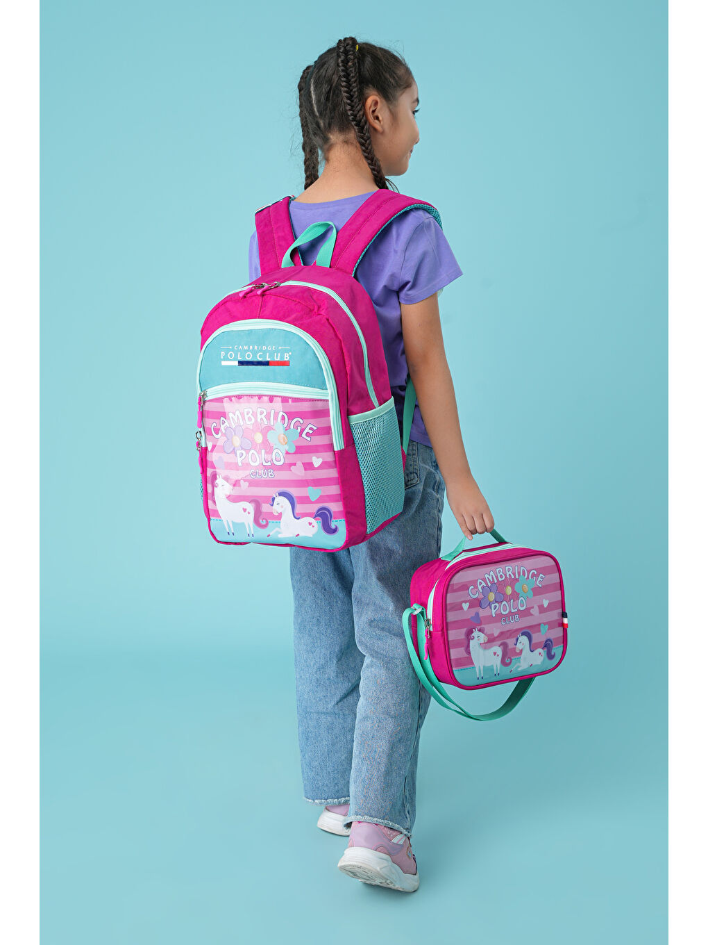 Minimal Temalı 3'lü Kız Çocuk İlkokul Çanta Seti-4