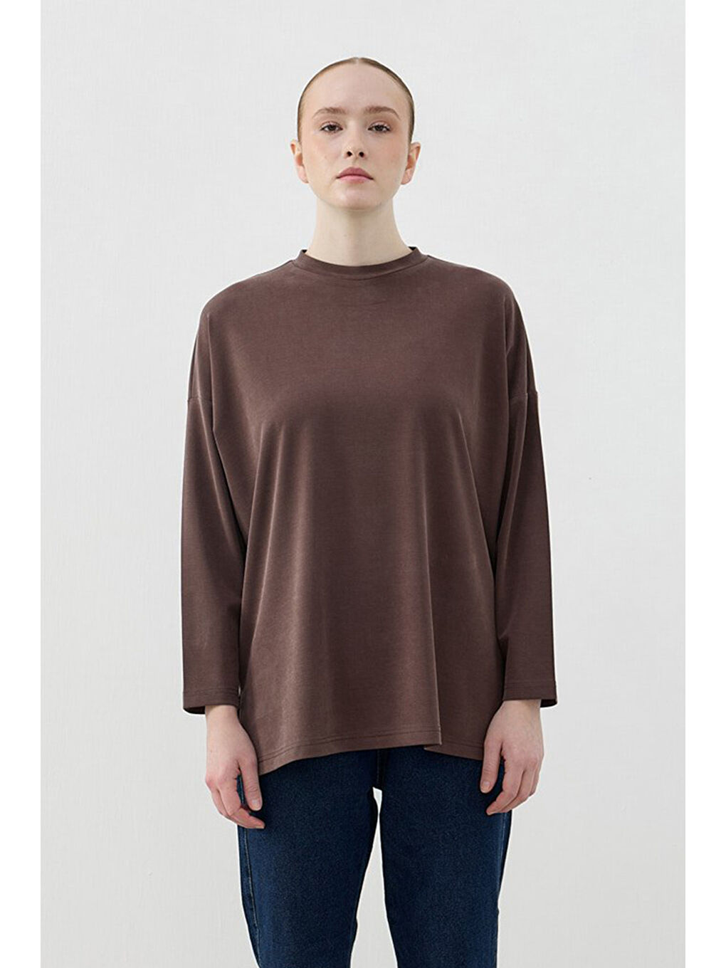 Spor Model Bluz Tunik 1807 Kahverengi