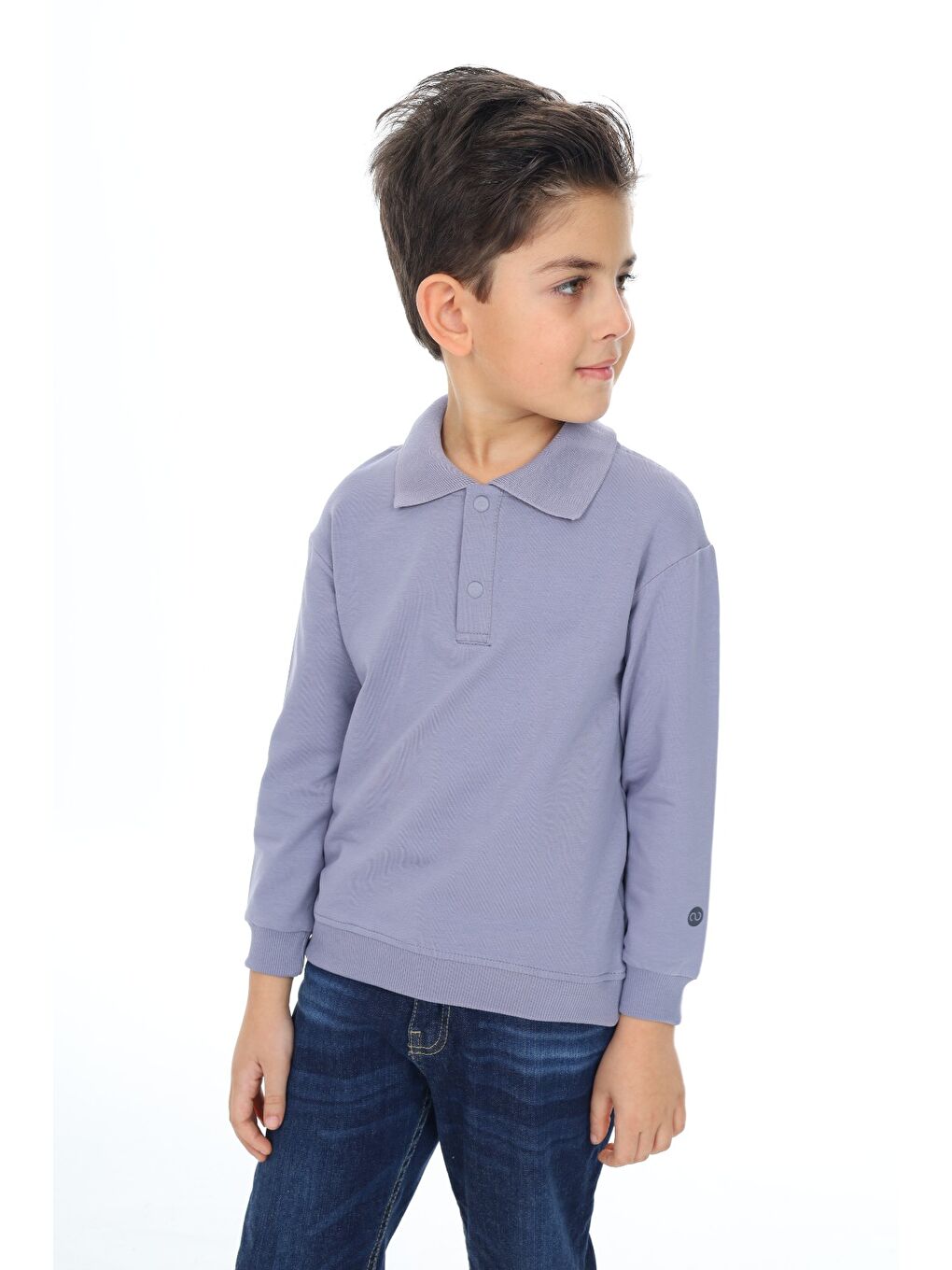 Gri Erkek Çocuk Baskılı Tişört-1