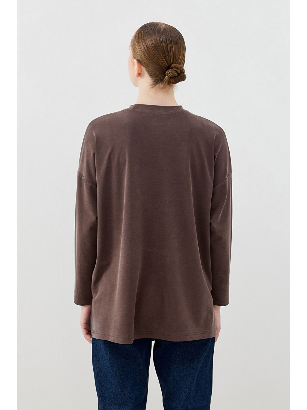 Spor Model Bluz Tunik 1807 Kahverengi-2