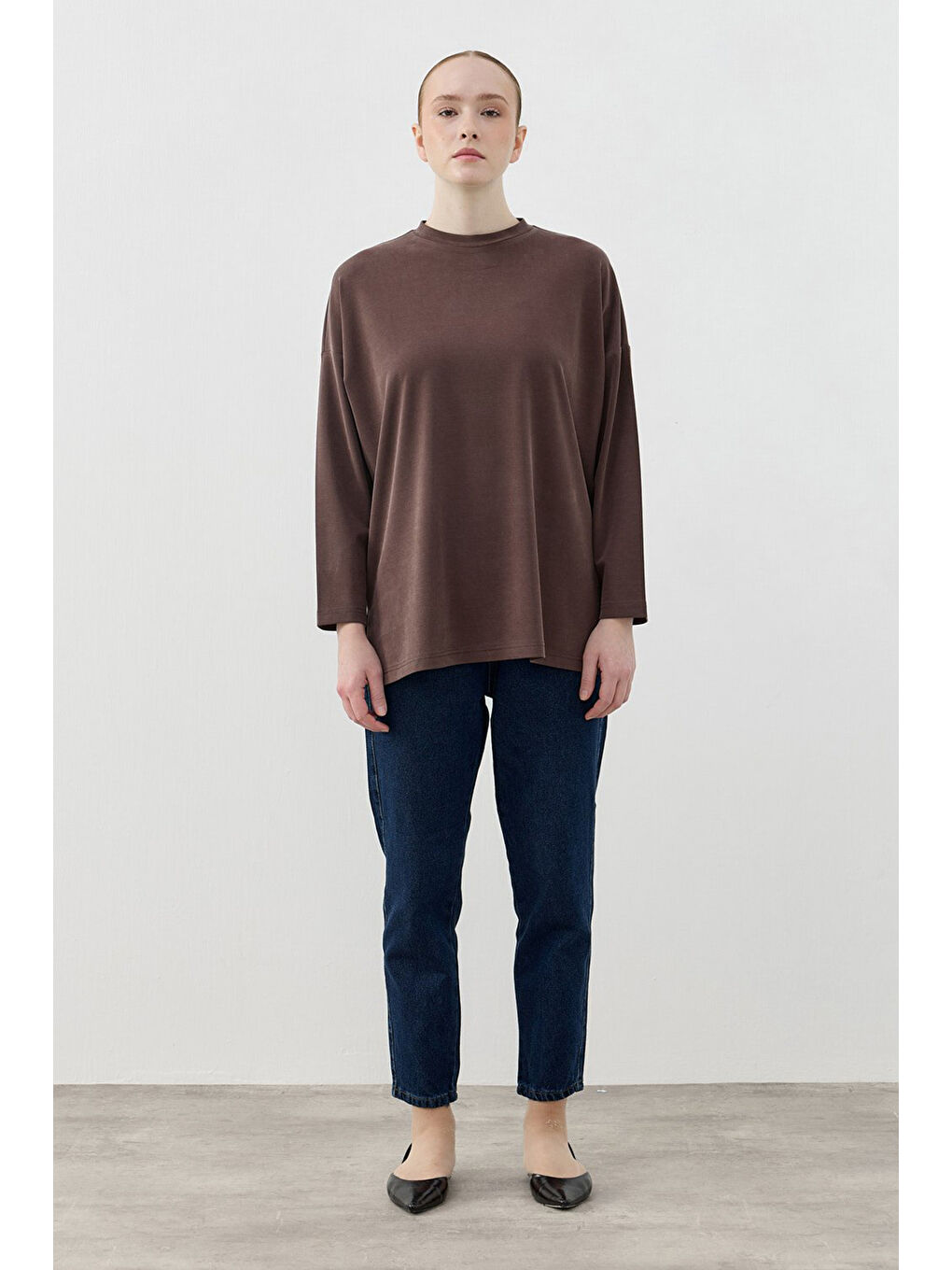 Spor Model Bluz Tunik 1807 Kahverengi-3