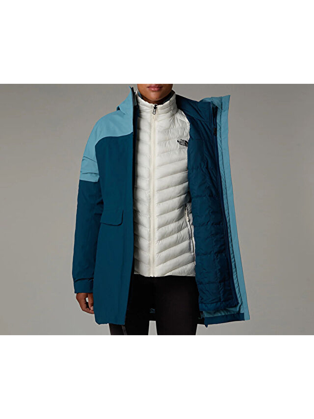 W Dryvent Mono Triclimate Parka Kadın Outdoor Montu Nf0a88t94oj1 Mavi-1
