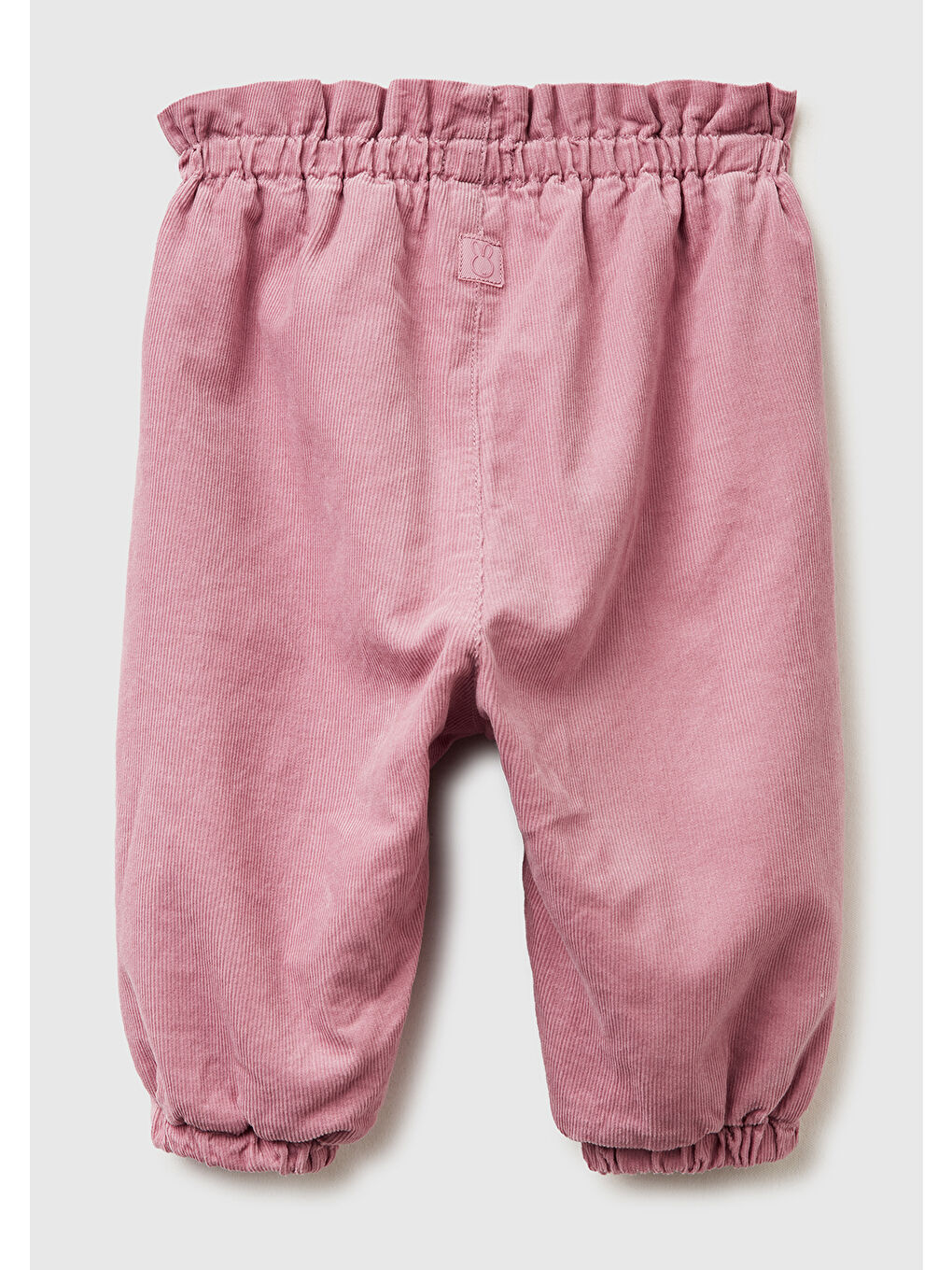 Pembe Bebek Gül Kurusu Fiyonk ve Etiket Detaylı Kadife Pantolon-1