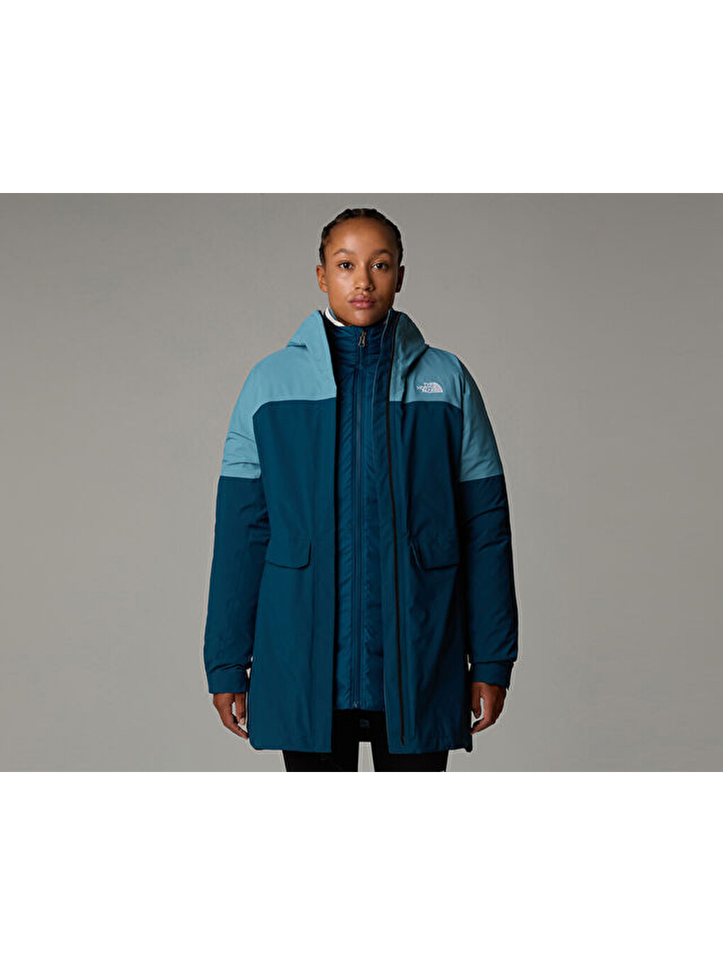 W Dryvent Mono Triclimate Parka Kadın Outdoor Montu Nf0a88t94oj1 Mavi-5