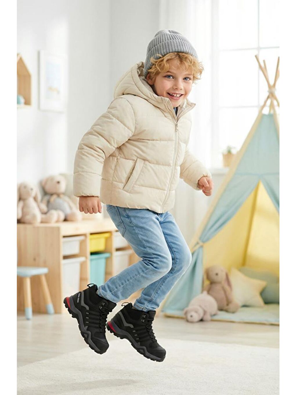 Siyah Montana Günlük Erkek Çocuk Outdoor Trekking Günlük Bot 2025-1