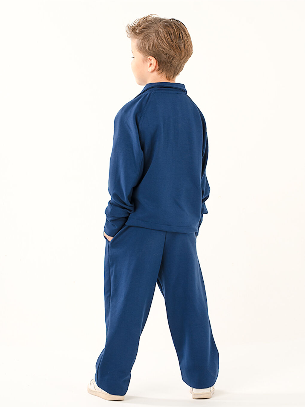 Erkek Çocuk Pocket İndigo Yumuşak Modal Eşofman Takım-2