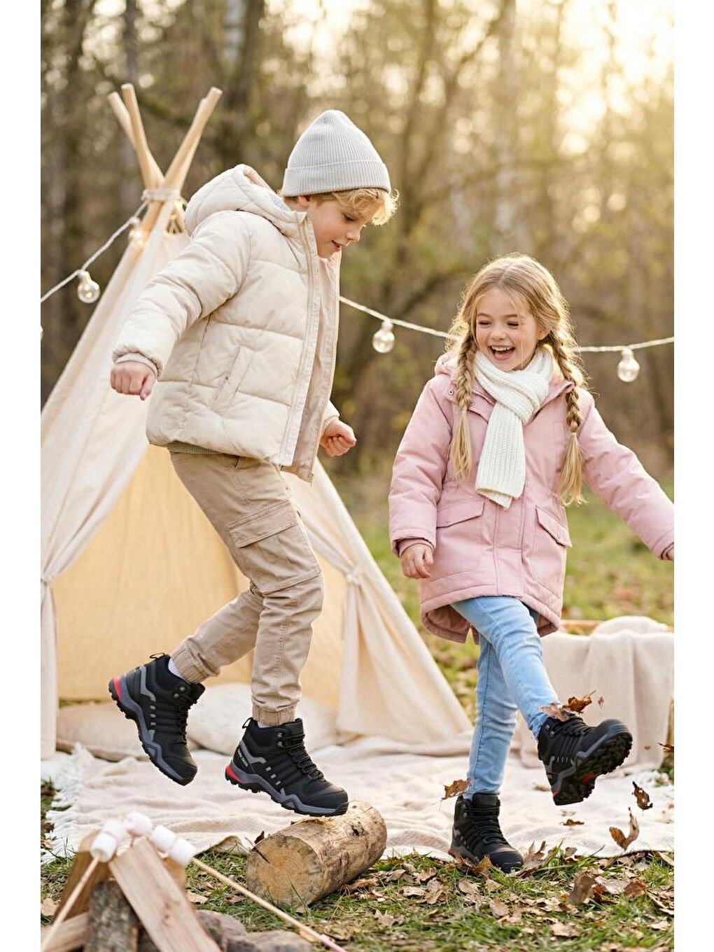 Siyah Montana Günlük Erkek Çocuk Outdoor Trekking Günlük Bot 2025-2