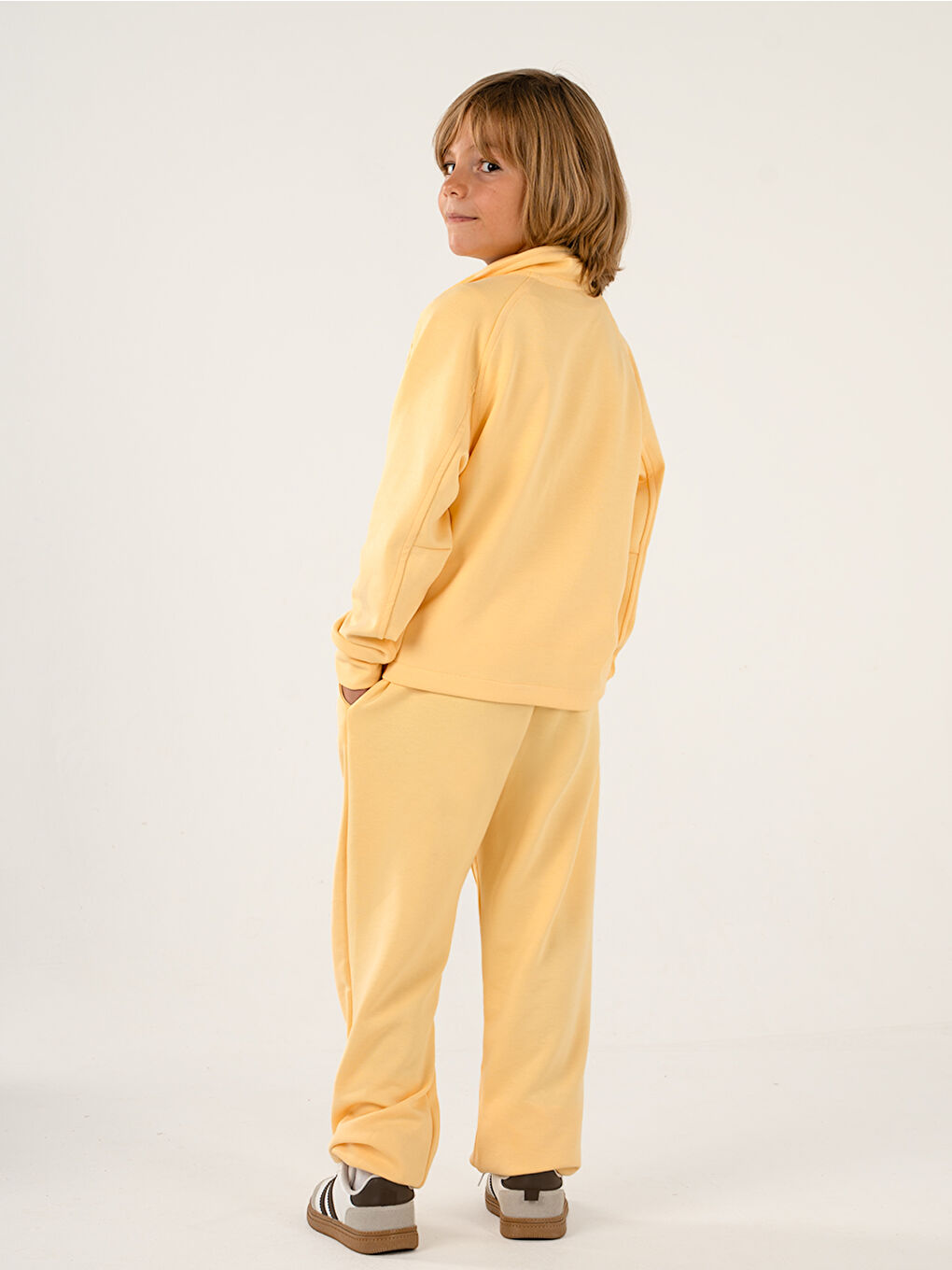 Erkek Çocuk Pocket Sarı Yumuşak Modal Eşofman Takım-3