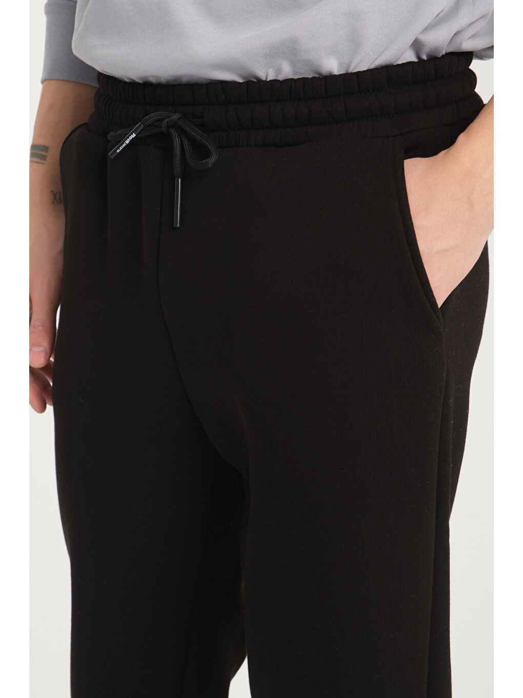 Siyah Beli Lastikli Erkek Eşofman Altı 0022-2