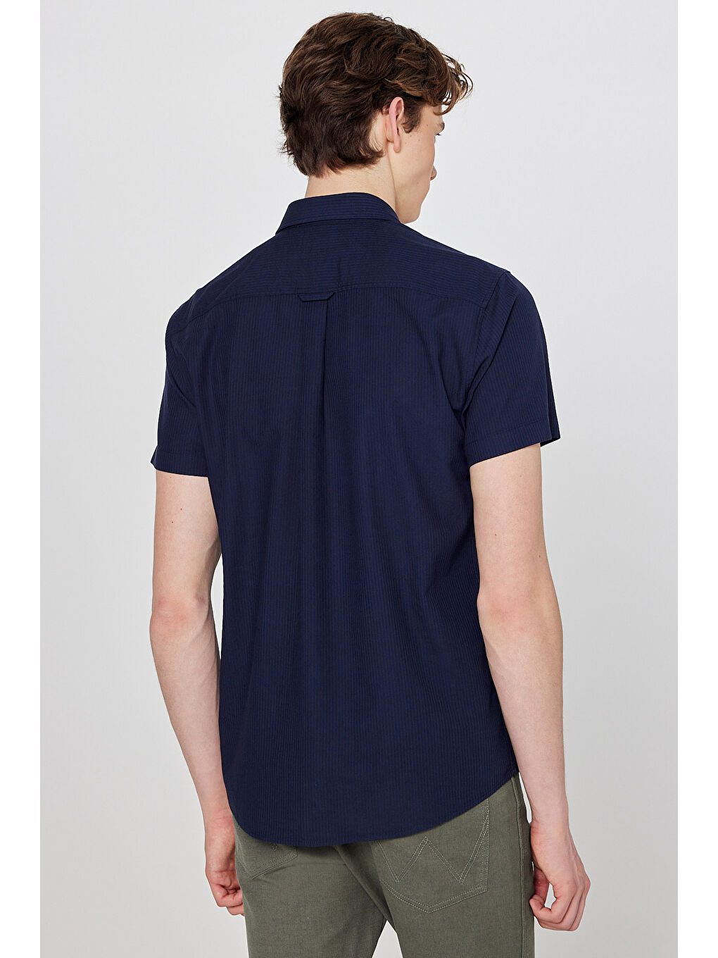 Lacivert Kısa Kollu Gömlek-4