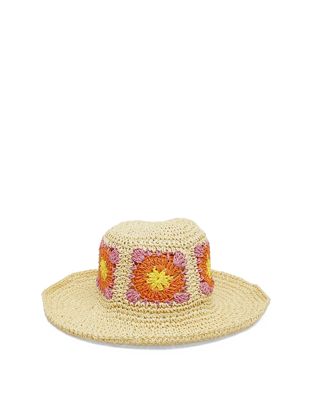 Bej FLOWER STRAW HAT-W 4FX Çok Renkli Kadın Hasır Şapka