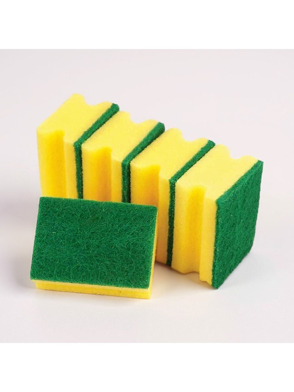 Mavi Ekonomik Oluklu ve Tırnak Korumalı Bulaşık Süngeri 5 Adet-1