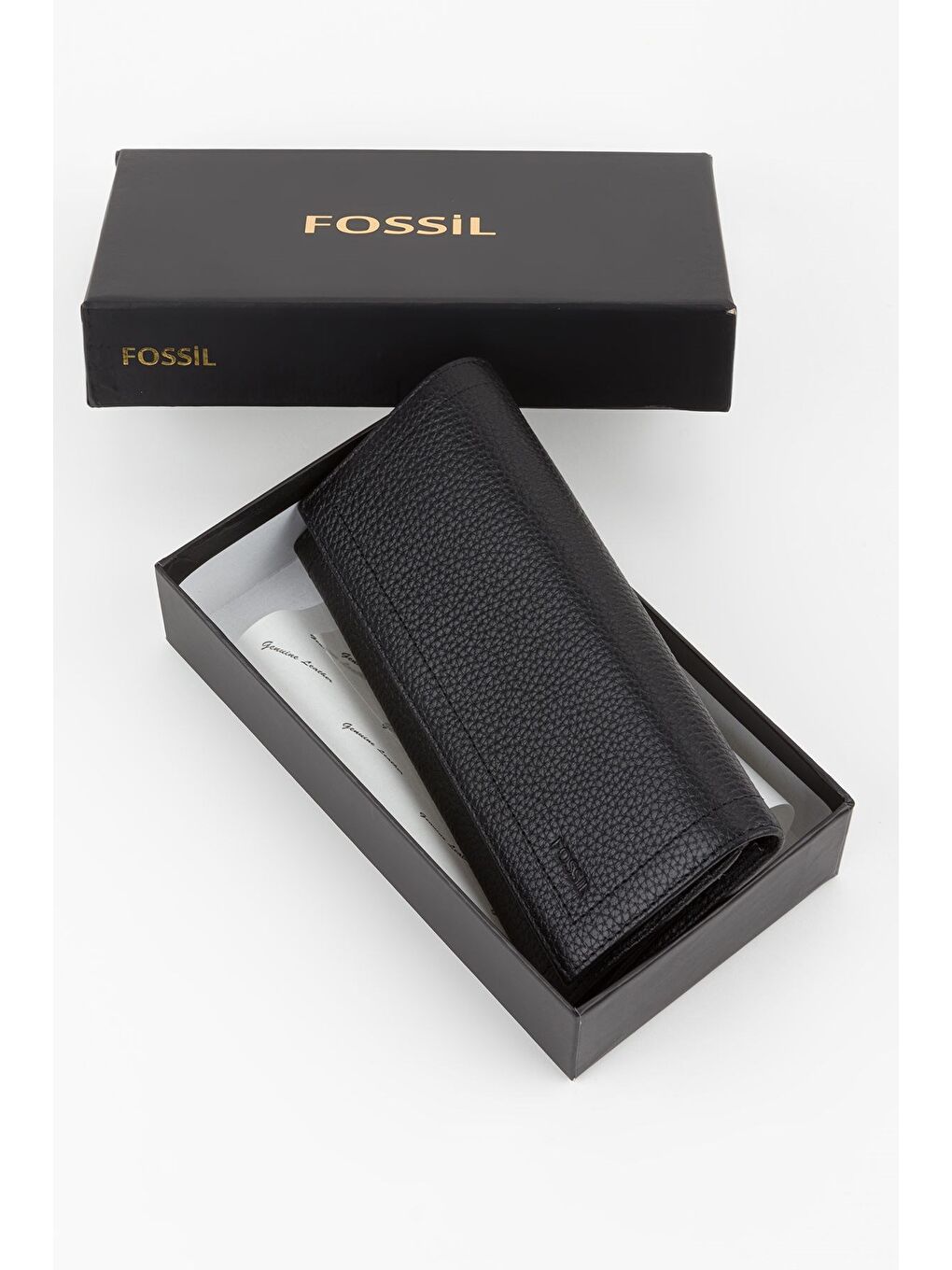 Siyah Kutulu Hakiki Deri Buz Mavi Kadın El Portföyü Uzun Cüzdan-5