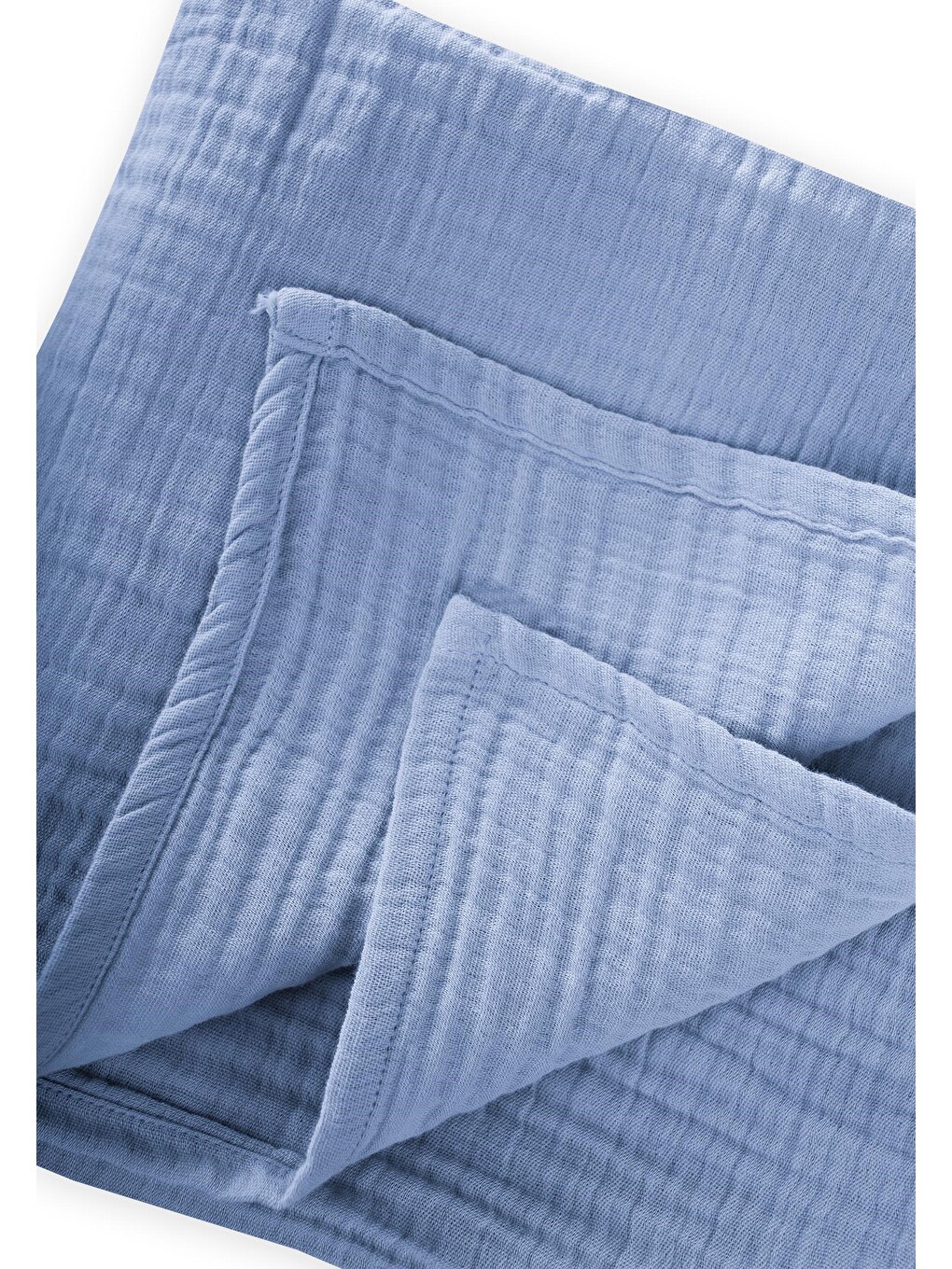 Düz Müslin Battaniye 90x100 Cm Açık Mavi-3