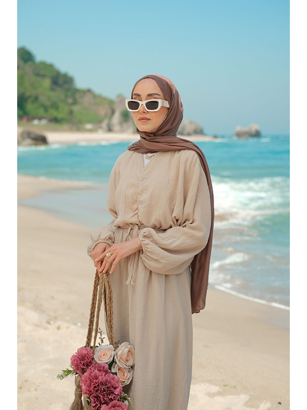 Bej Kadın Olivia Elbise Taş-2