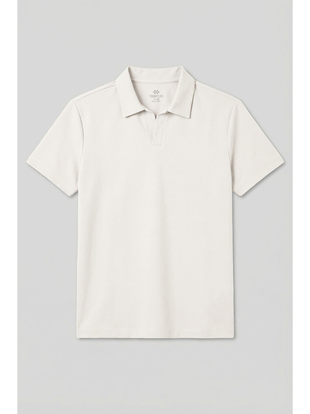 Ekru Rahat Form Yumuşak Dokulu Polo Yaka Erkek T-Shirt - 88496-2