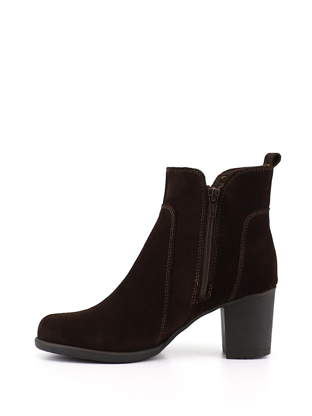 Kahverengi Kadın AÇIK KAHVERENGİ Fermuarlı Kalın Topuklu Hakiki Deri Bot-2