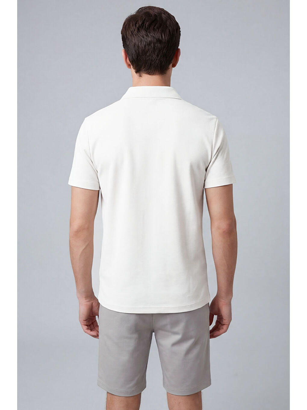 Ekru Rahat Form Yumuşak Dokulu Polo Yaka Erkek T-Shirt - 88496-3