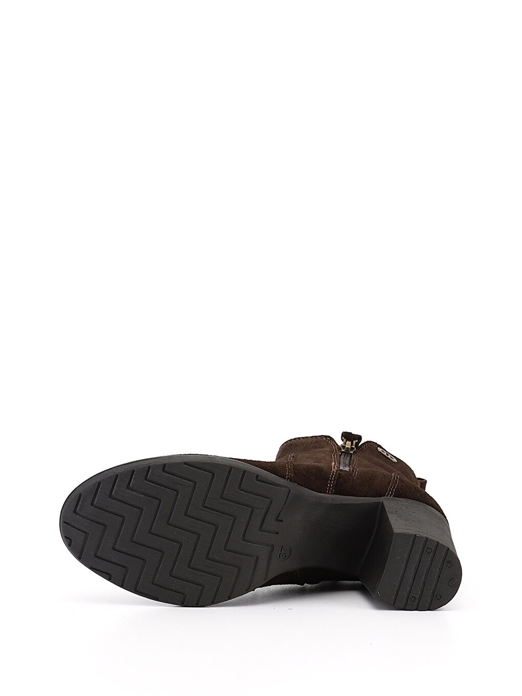 Kahverengi Kadın AÇIK KAHVERENGİ Fermuarlı Kalın Topuklu Hakiki Deri Bot-3