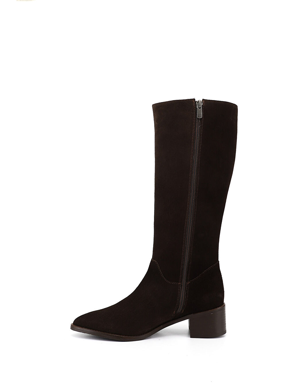 Kahverengi Kadın AÇIK KAHVERENGİ Sivri Burun Kalın Topuklu Hakiki Deri Çizme-3