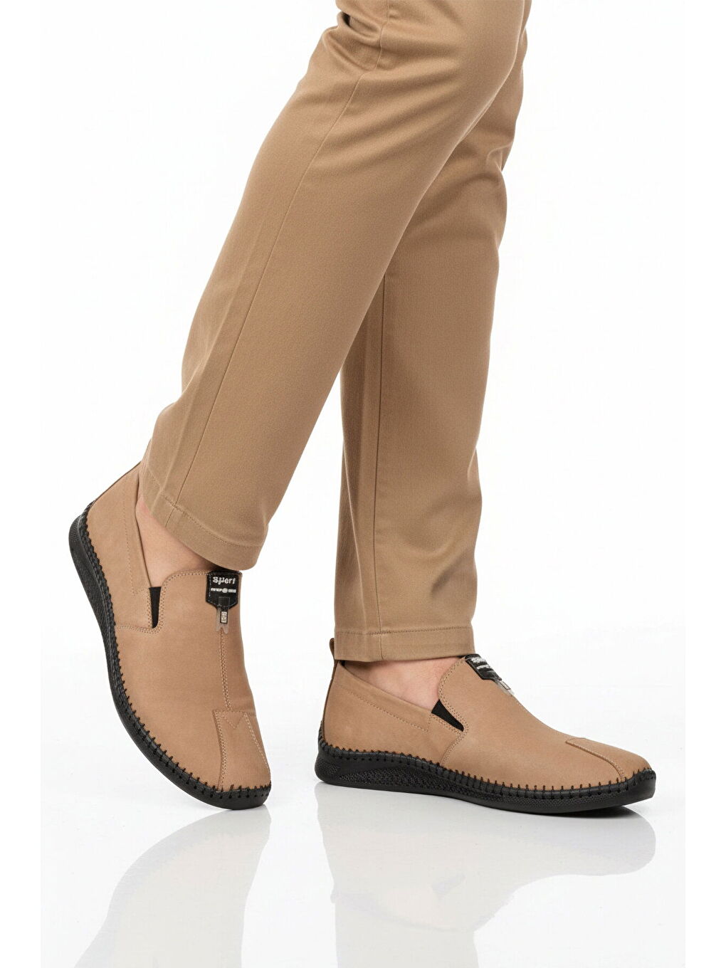 Ekru Kum Nubuk Hakiki Deri Ortopedik Erkek Casual Ayakkabı 308 M