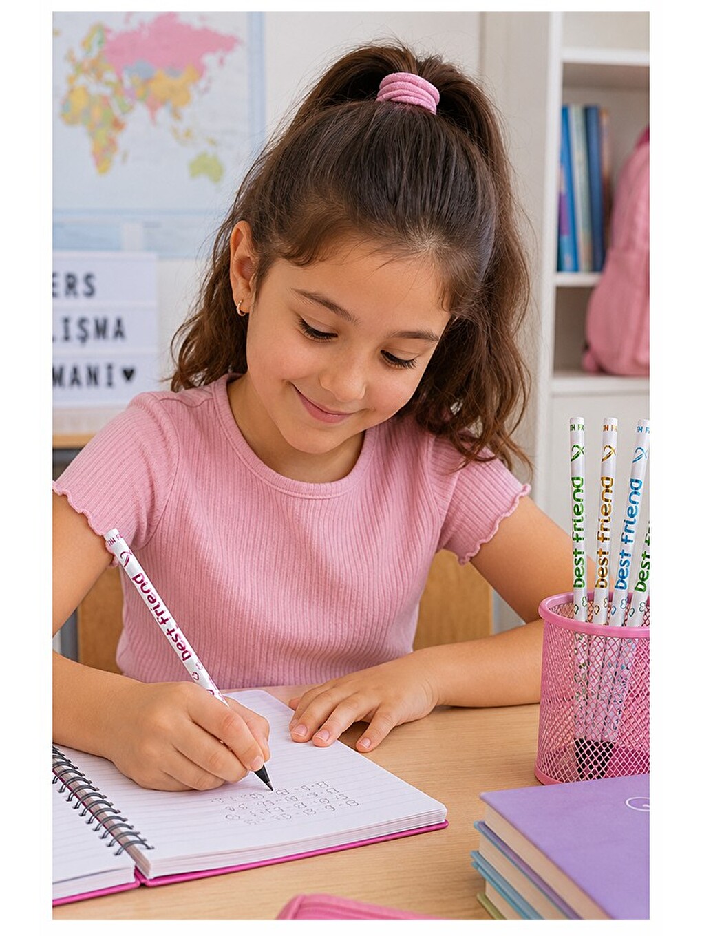 Best Friend Kurşun Kalem 8 Adet Yuvarlak Gövdeli Siyah Kurşun Kalem Yumuşak Yazım Kolay-2