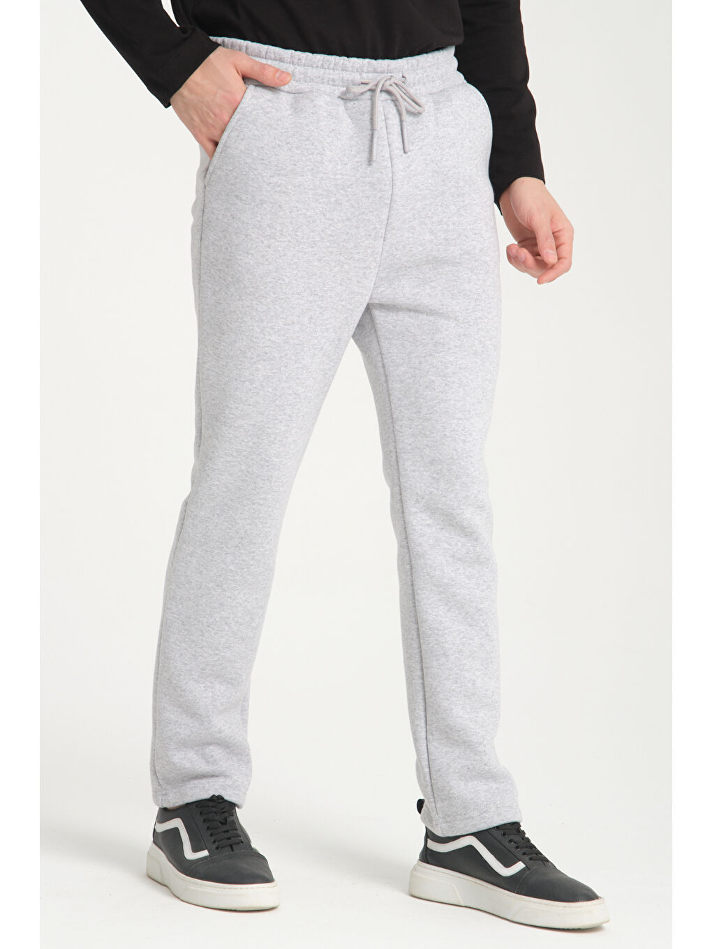 Gri Beli Lastikli Erkek Eşofman Altı 0022-4