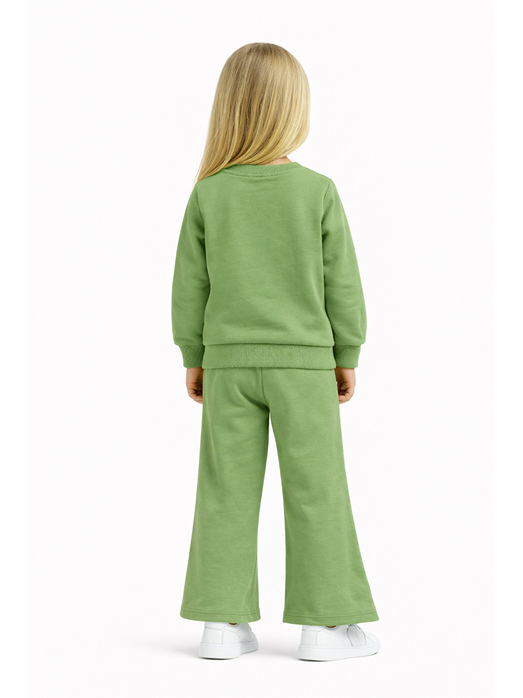 Yeşil Bisiklet Yaka Fiyonk Detaylı Benetton Renk Kız Çocuk Eşofman Takım-2