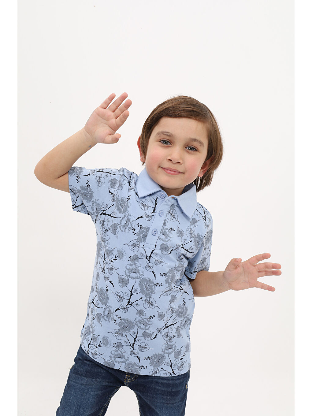 Lila Erkek Çocuk Desenli Tişört-3