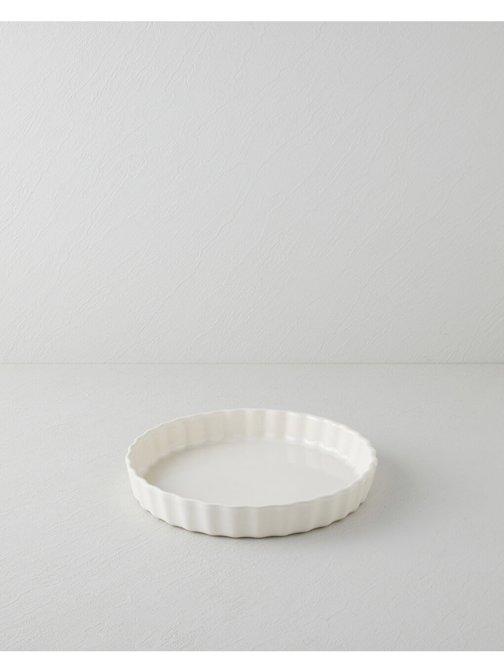 Ekru Seramik Tart Fırın Kabı 28 cm Krem