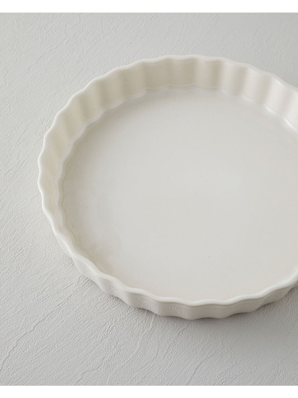 Ekru Seramik Tart Fırın Kabı 28 cm Krem-1