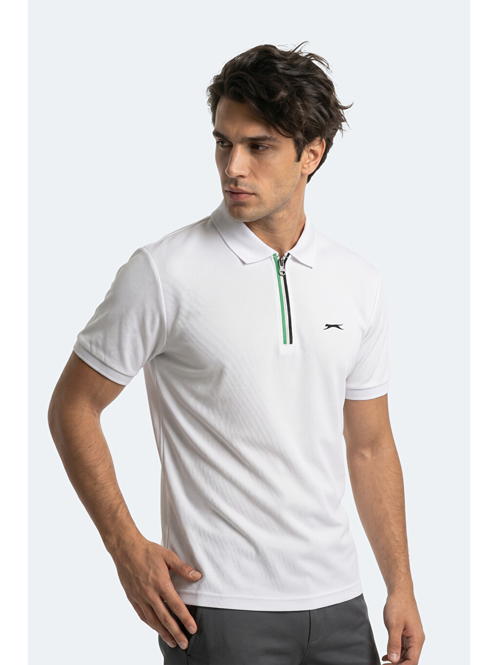 KENSHIN Erkek Polo Yaka Beyaz Tişört-4
