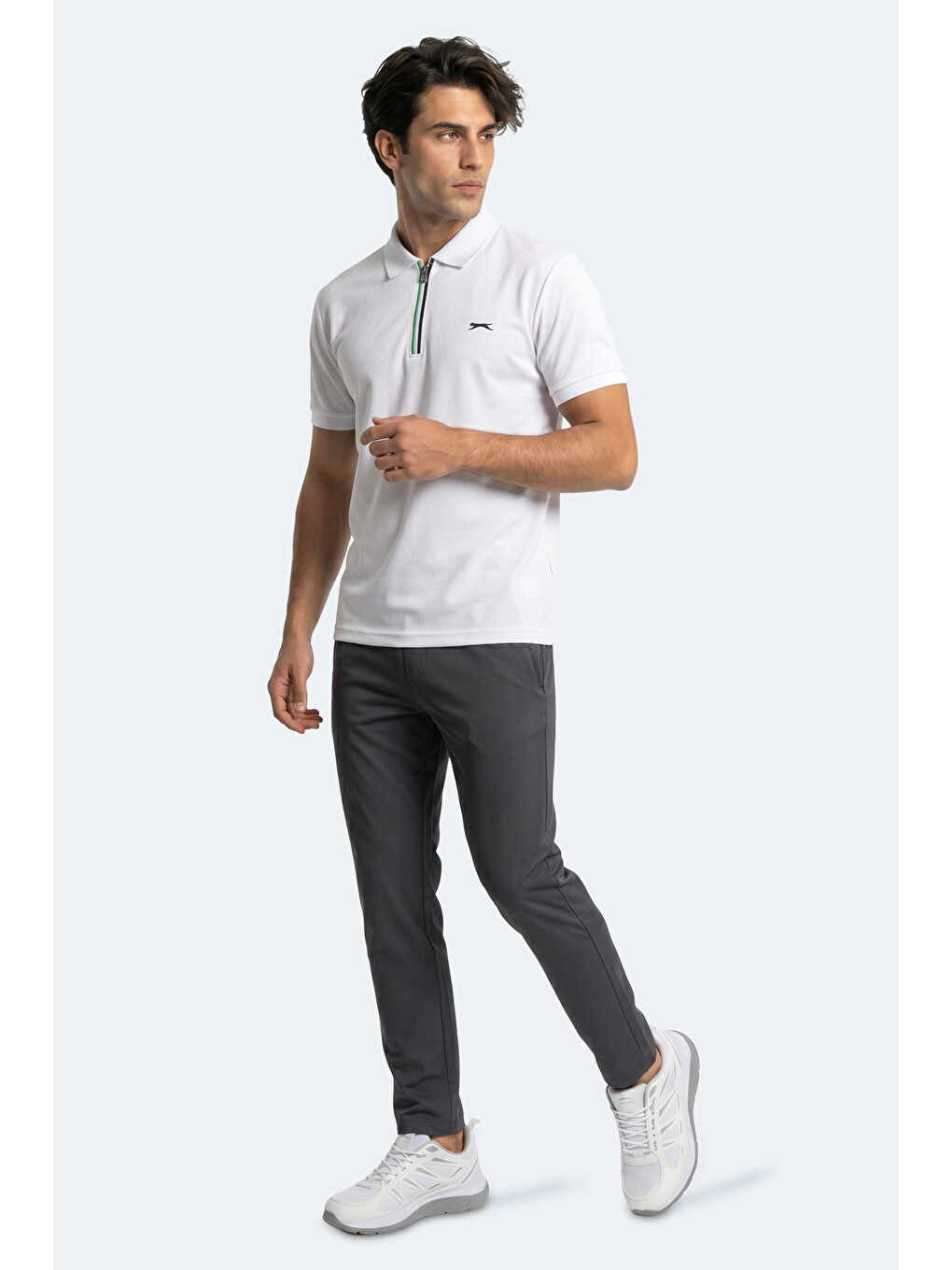 KENSHIN Erkek Polo Yaka Beyaz Tişört-5