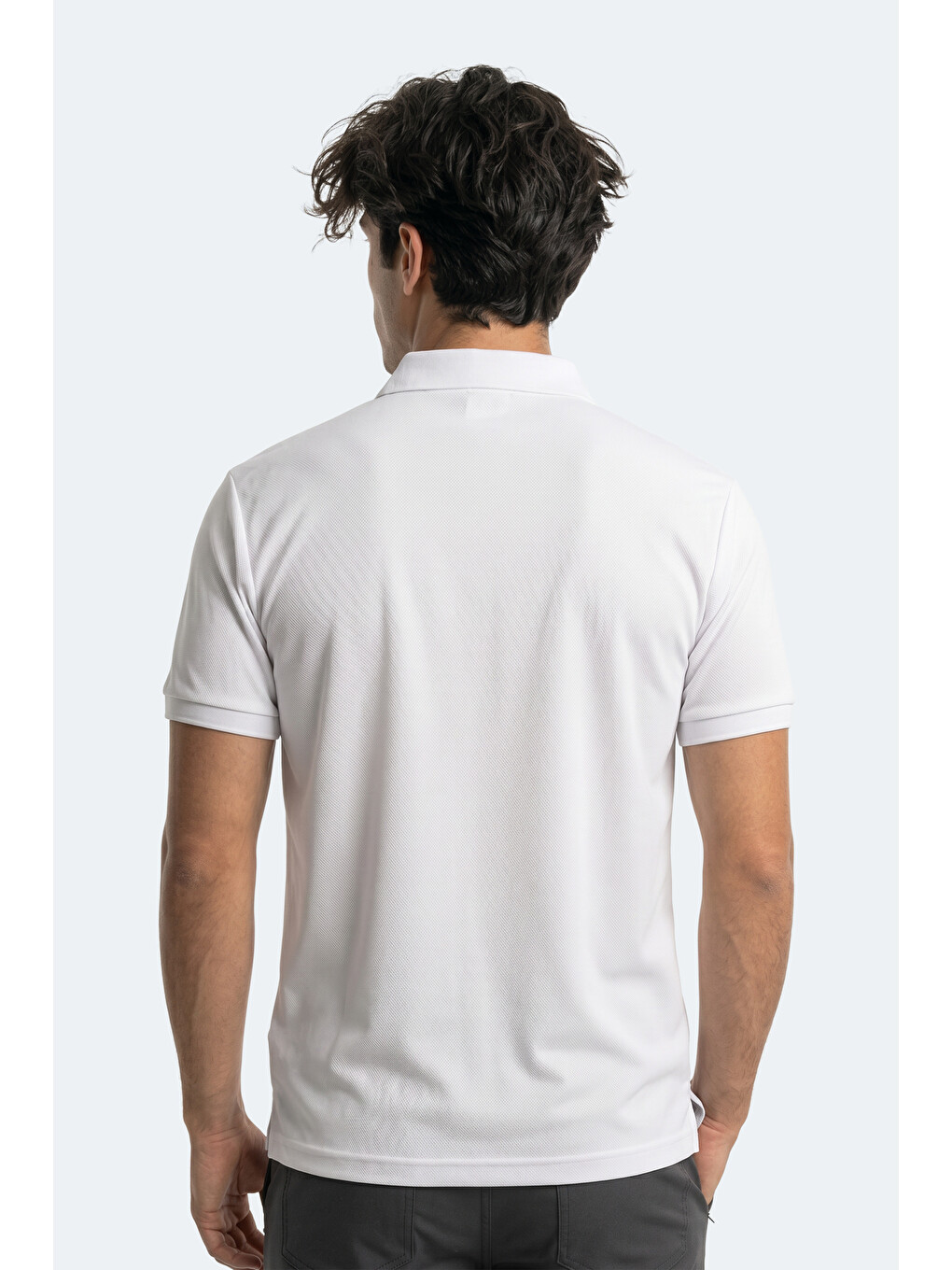 KENSHIN Erkek Polo Yaka Beyaz Tişört-6